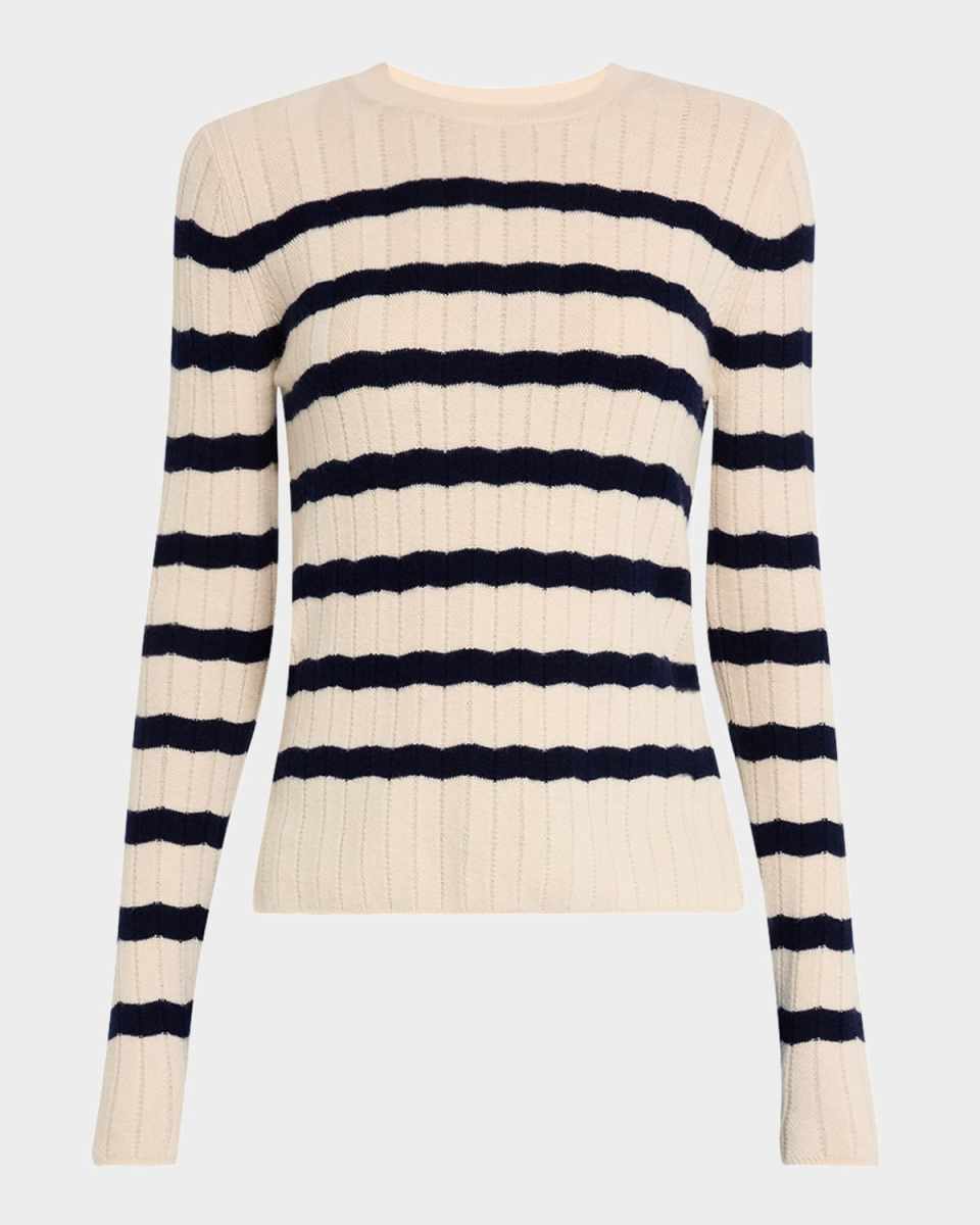 Crewneck Chevron Striped Sweater